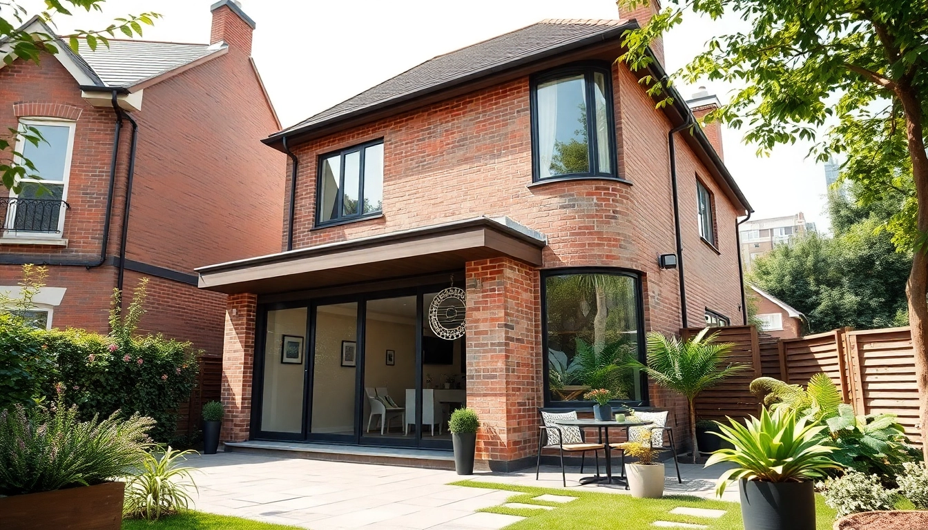 Side extensions showcasing a modern house design with a stylish architectural extension.