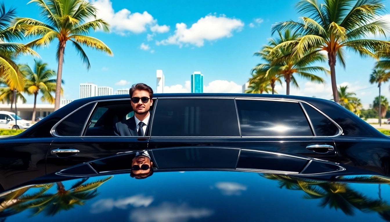 Experience premium limo service Miami airport with a luxurious vehicle and professional chauffeur waiting.