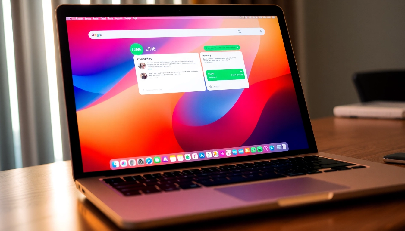 Download the line電腦版官方下載 app interface on a laptop for seamless communication.