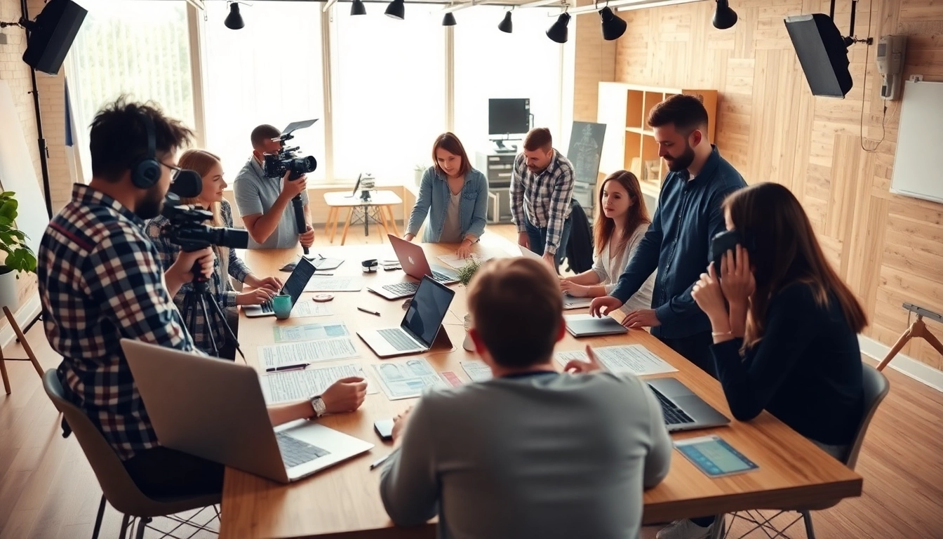 Captivating scene of edmonton production companies collaborating in a dynamic studio environment.