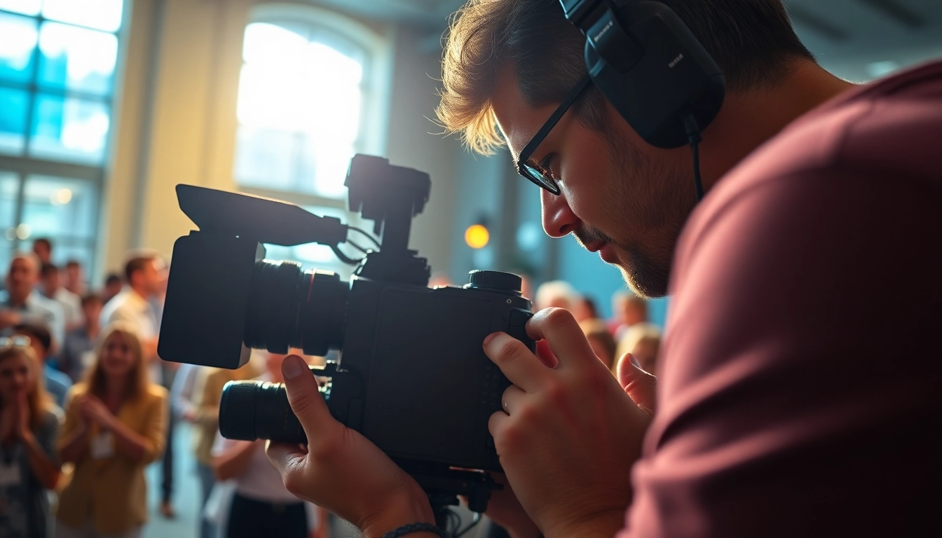 Capture of a professional videographer specializing in On-Site Videography at an engaging event.